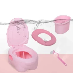 Homcom - Orinal Infantil Hipopótamo Rosa* Baño Y Accesorios·Orinales Y Reductores