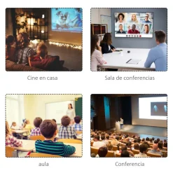 Homcom - Pantalla de proyección motorizada 84'' con mando* Electrónicos