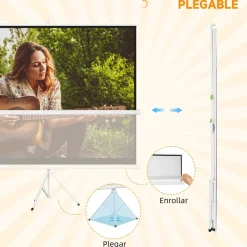 Homcom - Pantalla de proyección 120'' Blanco