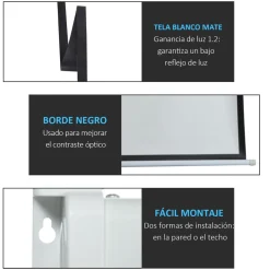Homcom - Pantalla de proyección motorizada 100''con mando