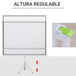 Homcom - Pantalla de proyección 100'' con soporte Blanco* Electrónicos