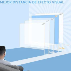 Homcom - Pantalla de proyección 99'' Blanco