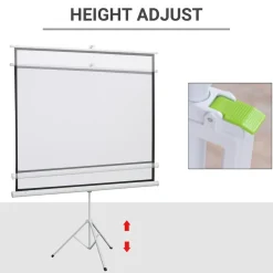 Homcom - Pantalla de proyección 84'' con soporte Blanco