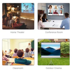 Homcom - Pantalla de proyección 84'' con soporte Blanco