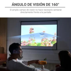 Homcom - Pantalla de proyección motorizada 120''con mando* Electrónicos