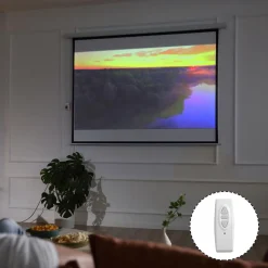 Homcom - Pantalla de proyección motorizada 120''con mando* Electrónicos