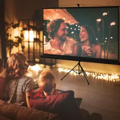 Homcom - Pantalla de proyección 100'' Negro