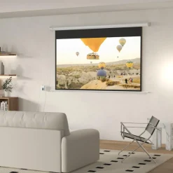Homcom - Pantalla de proyección eléctrica 84'' Blanco con mando