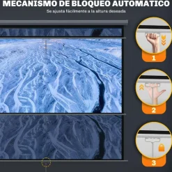 Homcom - Pantalla de proyección 84'' Blanco