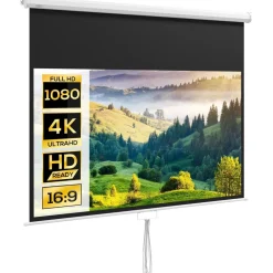 Homcom - Pantalla de proyección 80'' Blanco