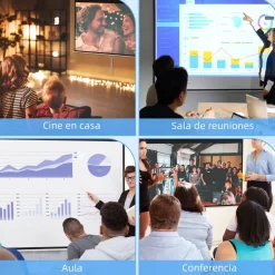 Homcom - Pantalla de proyección 80'' Blanco