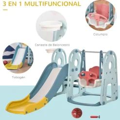 Homcom - Parque infantil de actividades 3 en 1