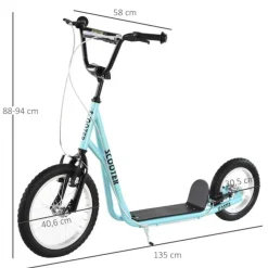 Homcom - Patinete Ajustable Para Niños Azul