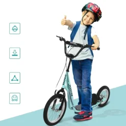 Homcom - Patinete Ajustable Para Niños Azul