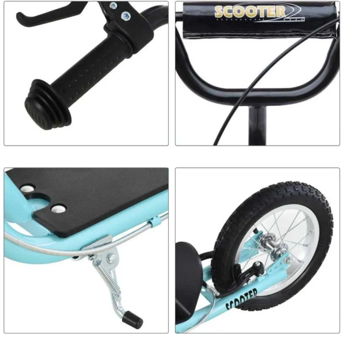 Homcom - Patinete Ajustable Para Niños Azul