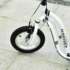 Homcom - Patinete Ajustable Para Niños Blanco/Negro