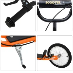 Homcom - Patinete Ajustable Para Niños Naranja