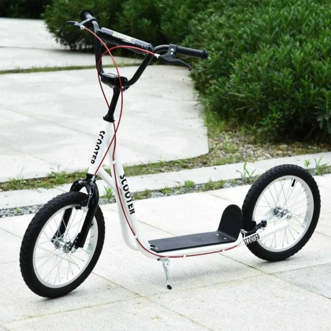 Homcom - Patinete Ajustable Para Niños Blanco* Patines Y Monopatines