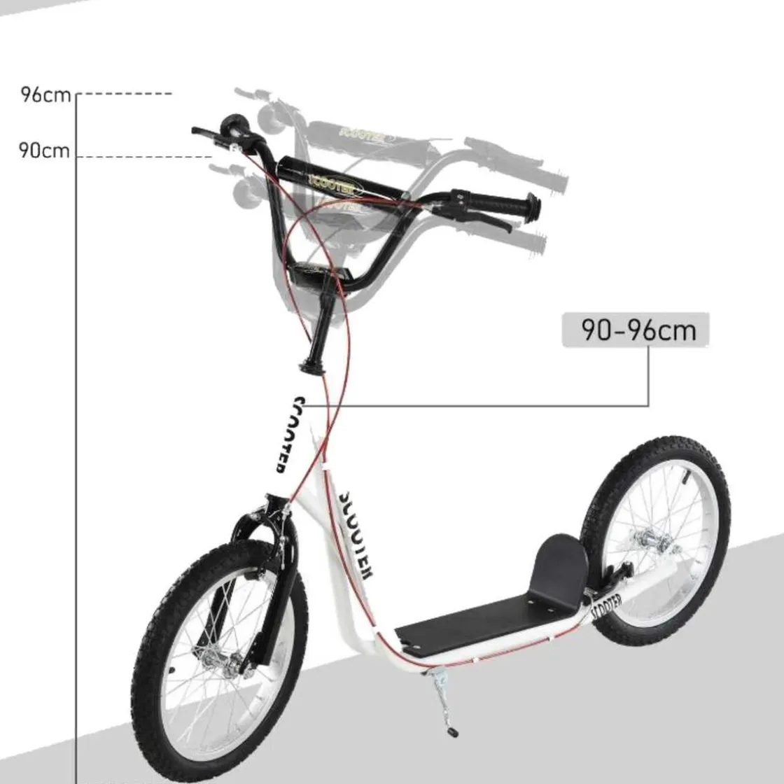 Homcom - Patinete Ajustable Para Niños Blanco* Patines Y Monopatines