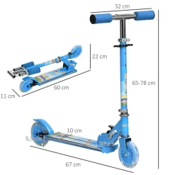 Homcom - Patinete azul con luces y música* Patines Y Monopatines