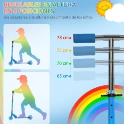Homcom - Patinete azul con luces y música* Patines Y Monopatines