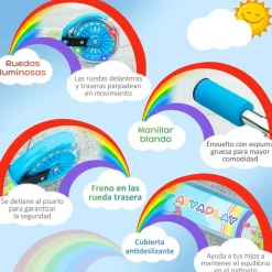 Homcom - Patinete azul con luces y música* Patines Y Monopatines