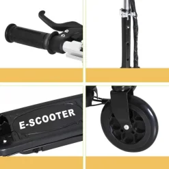 Homcom - Patinete Eléctrico Plegable Acero Negro* Patines Y Monopatines