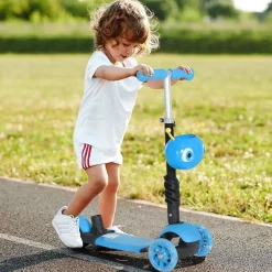 Homcom - Patinete evolutivo con asiento azul