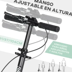 Homcom - Patinete plegable aluminio verde mint