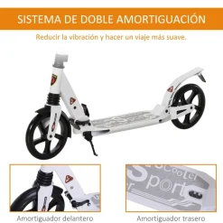 Homcom - Patinete plegable blanco* Patines Y Monopatines