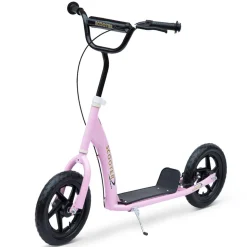 Homcom - Patinete Scooter Ajustable 2 ruedas Rosa