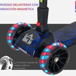Homcom - Patinete scooter Azul con efectos de luz y sonido