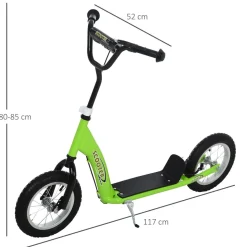 Homcom - Patinete Scooter Ajustable 2 ruedas Verde* Patines Y Monopatines