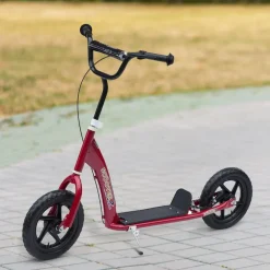 Homcom - Patinete Scooter Ajustable 2 ruedas Rojo* Patines Y Monopatines