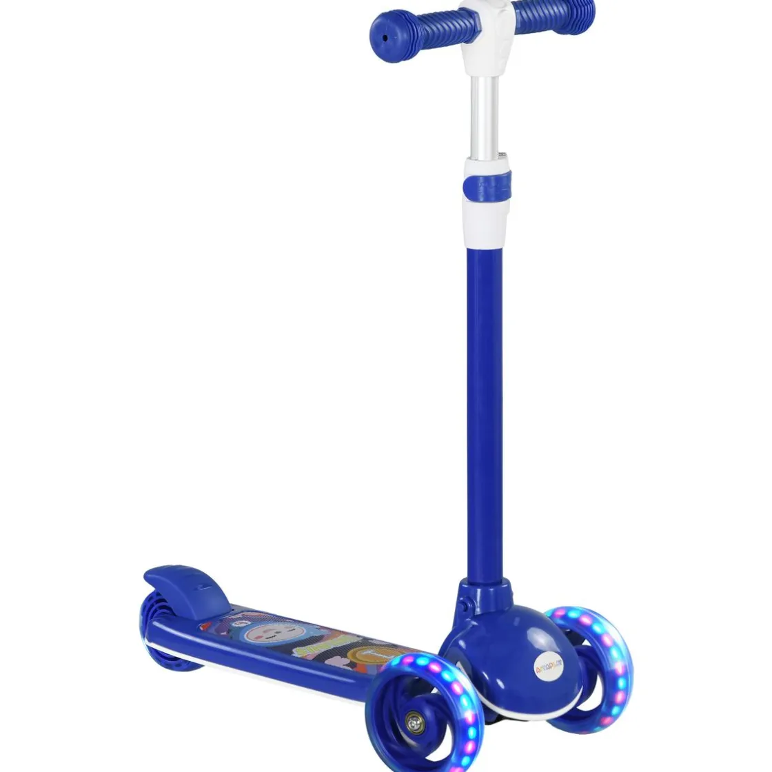AIYAPLAY Homcom - Patinete Tri-scooter Azul con luces