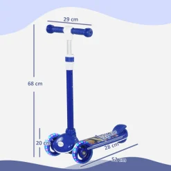 AIYAPLAY Homcom - Patinete Tri-scooter Azul con luces