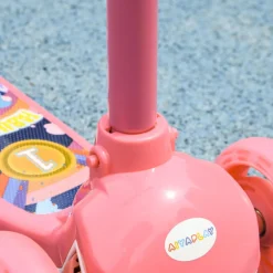 AIYAPLAY Homcom - Patinete Tri-scooter Rosa con luces