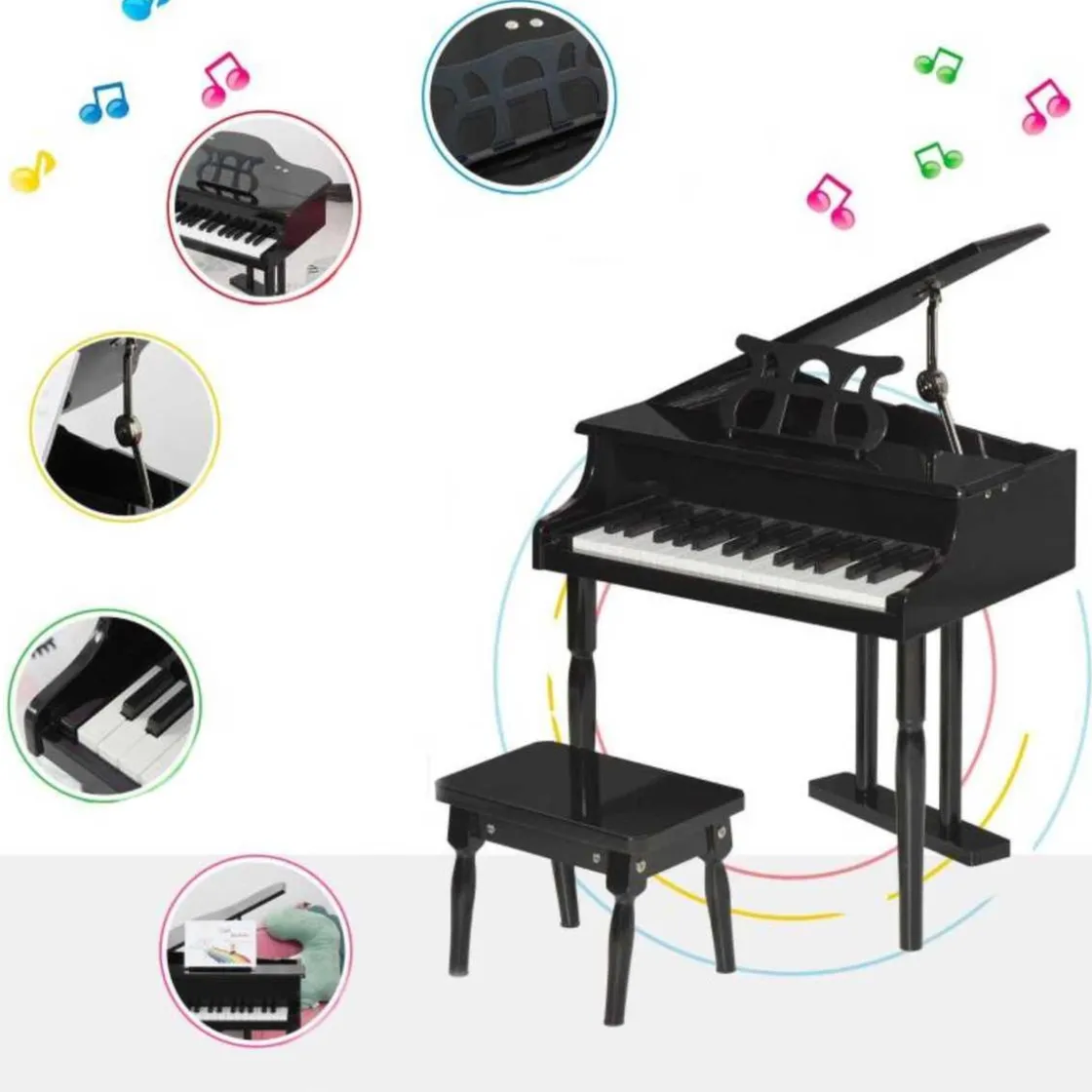 Homcom - Piano de Cola Electrónico 30 Teclas