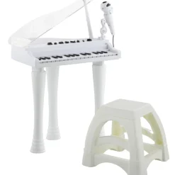 AIYAPLAY Homcom - Piano electrónico 32 teclas con taburete y micro
