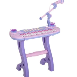 Homcom - Piano Infantil 37 Teclas Rosa