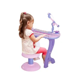 Homcom - Piano Infantil 37 Teclas Rosa