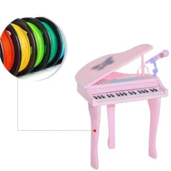 Homcom - Piano Infantil Electrónico Rosa