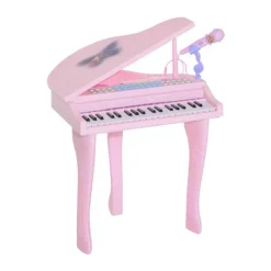 Homcom - Piano Infantil Electrónico Rosa