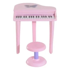 Homcom - Piano Infantil Electrónico Rosa