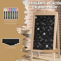 VINSETTO Homcom - Pizarra caballete doble con tizas y plantillas* Steam|Arte Y Manualidades