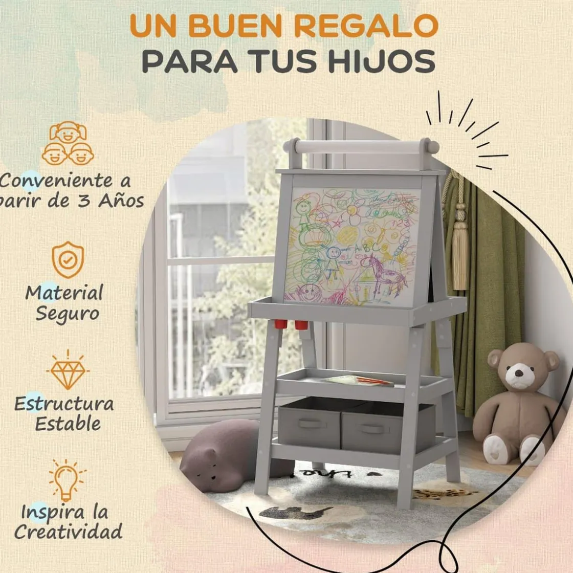 AIYAPLAY Homcom - Pizarra doble cara con caballete