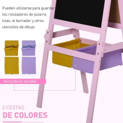 Homcom - Pizarra infantil 3 en 1 con caballete* Steam|Arte Y Manualidades