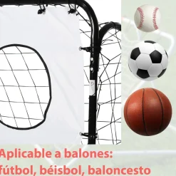 Homcom - Portería de fútbol con lona de entrenamiento Blanco