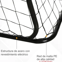 Homcom - Portería de fútbol con lona de entrenamiento Blanco