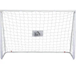Homcom - Portería de fútbol 186x62x123 cm Blanco* Deportes